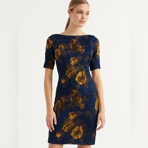 St. John Modern Silk Floral Stretch Dress - Size 2
